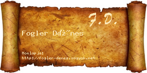 Fogler Dénes névjegykártya