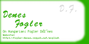 denes fogler business card